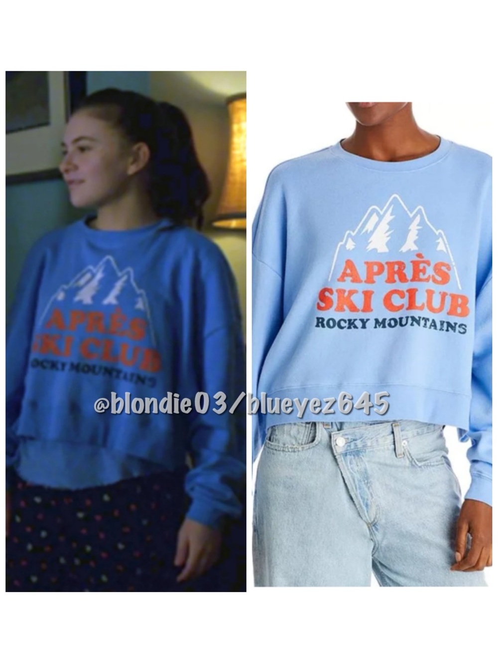 Chaser long sleeve apres ski club sweatshirt S